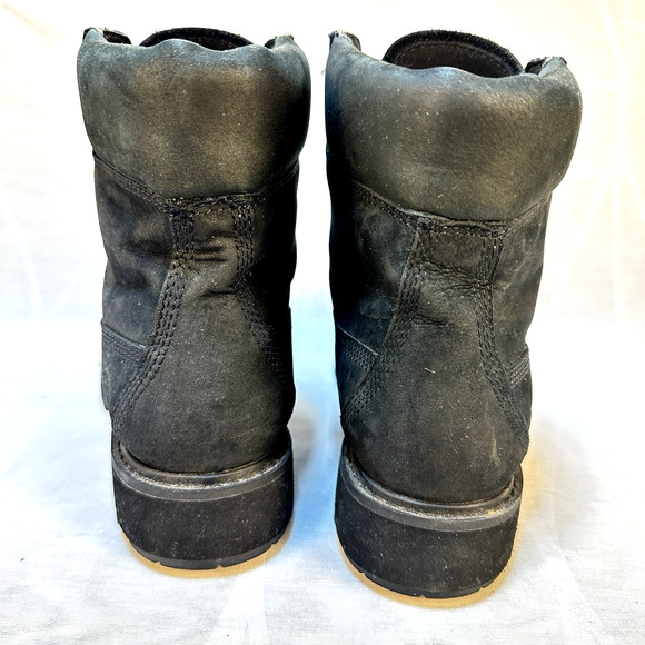Timberland® Premium 6-Inch Waterproof Size 6.5 Black Nubuck Leather ReBOTL A6446 - Picture 4 of 9